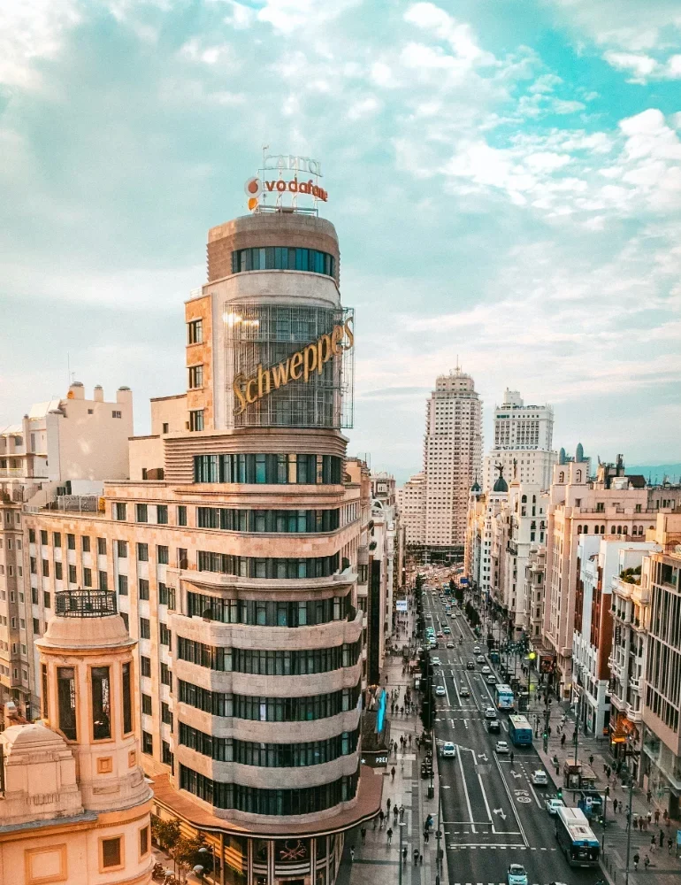 Vista de Madrid - destino de mudanzas internacionales desde Argentina